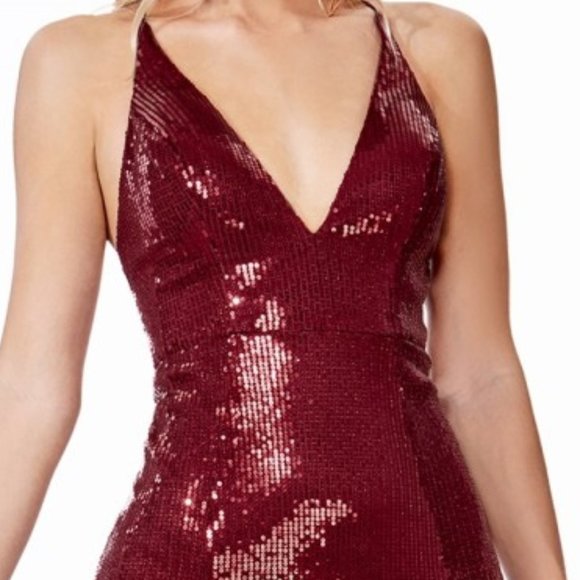 V-Neck A-Line Dress with Double Slits CD915 - Picture 2 of 8